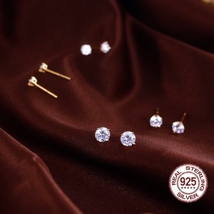 Chic Cubic Zircon Hypoallergenic 925 Sterling Silver Second Piercing Mini Ear Bone <strong>Small</strong> <strong>Stud</strong> <strong>Earrings</strong> for Women Gift Accessory - Product Image 6