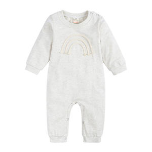 Combinaison de nuit en coton pour nouveau-nés et tout-petits, garçons et filles, à manches longues, en tissu gaufré côtelé, motif arc-en-ciel, barboteuse pour bébé - Product Image 2