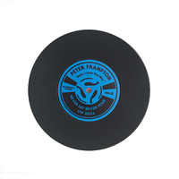 Sous-verre personnalisé transfrontalier avec logo, tapis antidérapant en vinyle en forme de disque CD, sous-verre à café isolant thermique en PVC souple et silicone