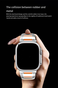<span class=keywords><strong>Bracelet</strong></span> de montre en alliage d'<span class=keywords><strong>aluminium</strong></span> et de titane de haute qualité pour <span class=keywords><strong>Apple</strong></span> <span class=keywords><strong>Watch</strong></span> 49 46 42 40 mm Ultra, <span class=keywords><strong>bracelet</strong></span> réglable en caoutchouc inoxydable avec incrustation 5G - Product Image 6