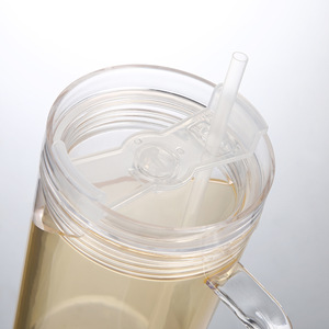 Nouveau style – Gobelet isotherme réutilisable de 40 oz en plastique transparent <span class=keywords><strong>avec</strong></span> poignée et couvercle, idéal pour la bière, les paillettes et le <span class=keywords><strong>verre</strong></span> transparent DIY - Product Image 4