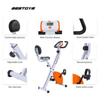 BESTGYM ODM/OEM Bicicleta de Ejercicio Plegable para Terapia Física, 15 kg, Ahorro de Espacio, Marco de Acero Portátil, 8 Niveles de Resistencia