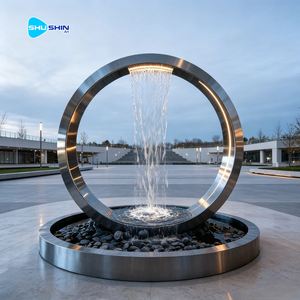 <span class=keywords><strong>Fontana</strong></span> a Cascata in Acciaio Inox Personalizzata con Design Moderno in Stile Rust Art e Tenda d'Acqua per Decorazione Giardino Esterno - Product Image 4