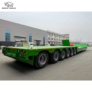 Semi-remorques à plateau surbaissé en acier à 6 essieux pour le transport d'excavatrices lourdes de 40 tonnes - En <span class=keywords><strong>vente</strong></span> - Product Image 2