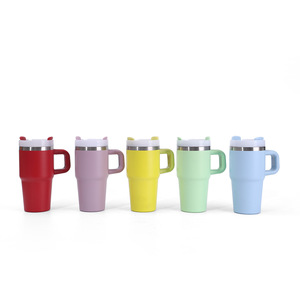 Borracce all'ingrosso senza minimo d'ordine, senza BPA, 420ml 14oz, <span class=keywords><strong>tazza</strong></span> con manico e beccuccio, personalizzabile con <span class=keywords><strong>nome</strong></span> studente, <span class=keywords><strong>tazza</strong></span> in acciaio inossidabile per bambini - Product Image 4
