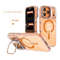 Coque de protection transparente magnétique anti-chute avec support d'objectif pour iPhone 18 Pro Max, compatible avec les coques de téléphone iPhone 17, 16, 15, 14, 13