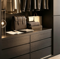 Armoire de luxe en bois massif sur mesure, pliable, pour toute la maison, avec un portant supérieur, un meuble à vin et un meuble à chaussures, pour chambre et vestiaire