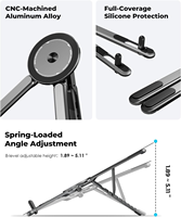 Nouveau support de produits technologiques créatifs, support pour ordinateur portable, 5 en 1, universel, rotation à 360°, en alliage d'aluminium E05, magnétique, pour bureau, voyage