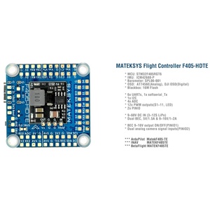 F405-HDTE ชุดควบคุมการบิน <span class=keywords><strong>Matek</strong></span> <span class=keywords><strong>F4</strong></span> 3-12S 60V Input ICM42688-P รองรับ ArduPilot INAV โดรนแข่ง FPV ระยะไกลแบบปีกตรึง - Product Image 4