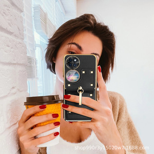 Suitable for HUAWEI P50 Pocket, this colorful <b>ring</b> stand <b>phone</b> case is a stylish and trendy accessory for women - Product Image 2