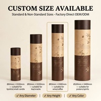 Emballage cylindrique en papier kraft de luxe personnalisé avec estampage à chaud en feuille d'or pour aliments, thé, spiritueux, cosmétiques, bougies, OEM