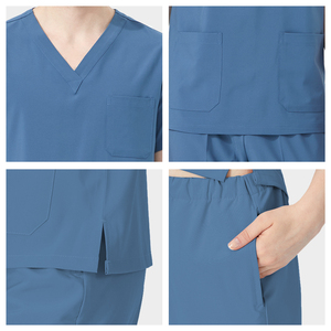 4-Cách Căng Điều Dưỡng Chà Bộ Cá Nhân Logo Polyester Spandex Y Tế Trang Phục Cho Nam Giới Nha Khoa Đồng Phục - Product Image 3