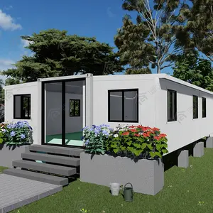 20ft Einliegerwohnung, Luxus erweiterbares Container haus 40 Fuß Container mit tragbaren Häusern mit 3 Schlafzimmern Faltbarer Falt container