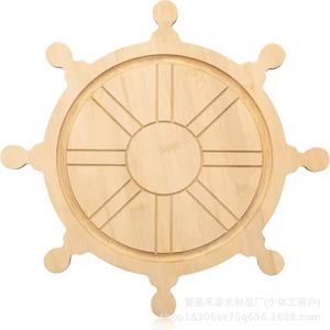 Bandeja Redonda de Madera para Quesos, Bandeja Resistente de Madera Maciza para Filetes y Embutidos, Ideal para Fiestas - Product Image 2
