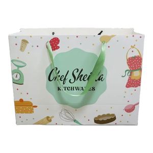 Wholesale White Cardboard Clothing Craft Boutique Shopping White Gift Bag With Handles - Product Image 5