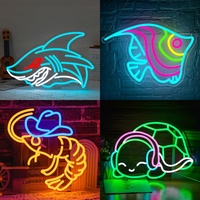 Fenêtre sous-marine circulaire à deux motifs floraux, bandes LED néon 3D avec alimentation USB pour montage mural dans les chambres, salles de jeux, magasins