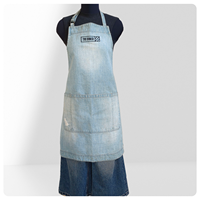 Tablier de chef sans manches style cowboy lavé, design artistique rétro et tendance, réutilisable pour hommes et femmes, cuisine domestique, pâtisserie, lait