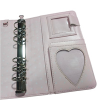 Cuaderno de Tela con Estampado de Corazones Rosados, A6, de Hojas Sueltas, Agenda, Planificador Estudiantil, Carpeta, Cartera