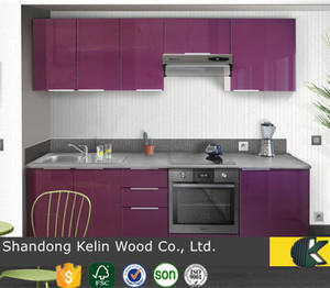 خزائن مطبخ عصرية عالية اللمعان بلون الخضروات من إنتاج المصنع مباشرة - Product Image 2