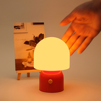 Lampe de table moderne en forme de champignon, lumière ambiante LED ABS, rechargeable, commande tactile, lampe de chevet LED, lumière de nuit décorative
