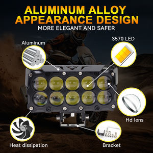 Faro Delantero para Motocicleta con 10 Leds, Luces de Trabajo de Doble Color, Luz Redonda de 150W para Jeep, SUV, UTV, ATV - Product Image 6