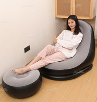 Personnalisé paresseux bleu mer gonflables pompe à air extérieure salon canapé-lit gonflable film chaise canapé adulte Relax siège ensemble pour adulte