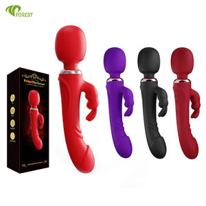 Motorlu Titreşimli El Tipi Çubuk Tavşan Vibratör 3'ü 1 Arada USB Klitoris Vibratörü Silikon Oyuncaklar Kadın Orgazmı için Titreşimli Masaj Aleti - Product Image 1