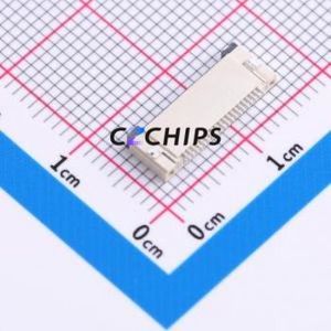XW0520012-200R-001 FFC/FPC Connector SMD,P=0.5mm,Horizontal Mount Connector Flip Cover Type Bottom Contact 20P 0.5mm - Product Image 2