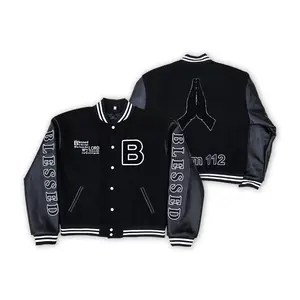Custom Street Hip Hop Baseball Varisty Jacket Embroidered Logo Design Letterman Jacket