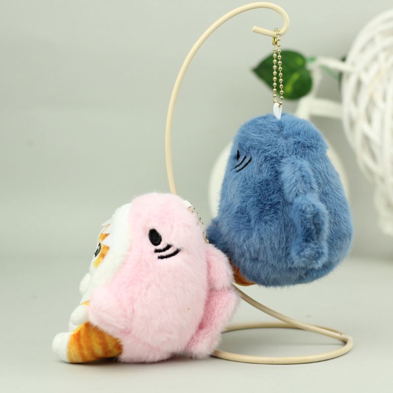 かわいいサメ猫揚げエビ猫ぬいぐるみキーチェーンおもちゃドール