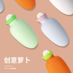 <b>Mini</b> cute silicone anti-scalding water-filled hot water <b>bottle</b> for students, portable carrot-shaped foot warmer, customizable. - Product Image 1