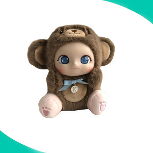 かわいいPVCフェイスぬいぐるみ人形ビニールウサギの毛皮人形素敵な3Dキュービックフェイスぬいぐるみ動物のおもちゃ - Product Image 2