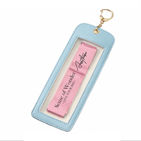 Porte-clés photo portable, étui photo transparent, porte-clés en cuir, porte-clés avec étiquette, breloques pour sac, mémorial, mousqueton