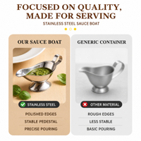 Pichet à sauce et crème en acier inoxydable Smartpan, plusieurs tailles, avec bec verseur et poignée, idéal pour les sauces et les vinaigrettes