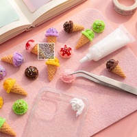 Breloques en résine réalistes en forme de mini-cornets de glace pour accessoires capillaires faits main, fournitures pour slime nuageux