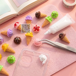 Breloques en résine réalistes en forme de mini-cornets de glace pour accessoires capillaires faits main, fournitures pour slime nuageux - Product Image 2