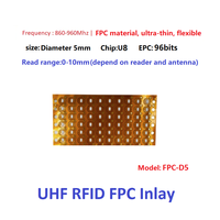 Mini étiquette intelligente RFID FPC ultra-mince de haute qualité 860-960mhz étiquette de puce anti-contrefaçon UHF avec matériau métallique Flexible