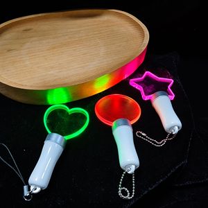 Mini <b>Light</b> Up Hand <b>Light</b> Acrylic Keychain <b>Star</b> Heart Shape Party Festival Cheer Birthday Glow Stick With Chain - Product Image 1
