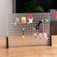 Organisateur de bureau en acrylique transparent avec crochets personnalisables et base stable pour la maison et le bureau