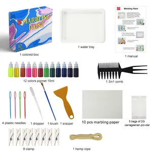 KHY Hot Sale New Trend Non-toxic 12 Colors 10ML Water Drawing Kit Gift Art Drawing Toys Water Marbling Painting Sets