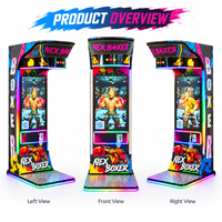 Machine de boxe interactive 43 pouces en métal et plastique, robuste, à monnayeur, avec fonction de réenregistrement vidéo et classement mondial