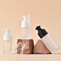Flacon pompe cylindrique mini portable 10ml 15ml avec bouchon à vis, transparent dépoli, pour échantillons de liquides, maquillage, soins de la peau, sérum