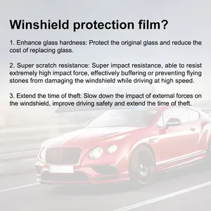 Muestra gratis 7Mil película de protección para parabrisas de coche anti explosión anti rotura película de seguridad para ventana película de vidrio de construcción de seguridad