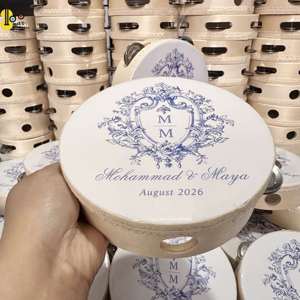 Tambourins personnalisés pour mariage, tambourins de 6 pouces avec peau de tambour personnalisée, instrument de musique, bruiteur, vente en gros, tambour pour église - Product Image 5