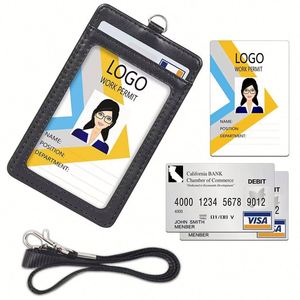 High Quality Personalized Leather Photocard <b>Holder</b> Business Pu <b>Card</b> <b>Holder</b> With Lanyard - Product Image 5