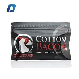 Custom Wicks Small Packaging Bacon Plastic Zip Lock Cotton Black Mylar Bag