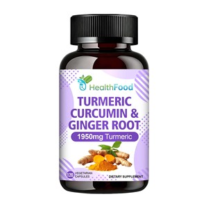 Capsules de Curcuma et Curcumine en Emballage OEM, Contenant de la Racine de Curcuma et de la Racine de Gingembre, Équilibre Digestif, Comprimés de Curcuma et Curcumine - Product Image 1