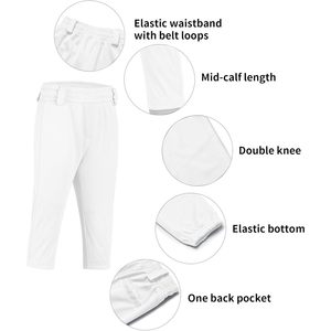 Toddler Girls' Baseball Pants With Pockets Quick Dry Polyester All Seasons Sport Wear For Softball Tee Ball Fastpitch - Product Image 5