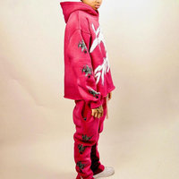 Ensemble de survêtements unisexes vintage avec logo personnalisé, 2 pièces, sweat-shirt en polaire à séchage rapide, pantalon de jogging, survêtement streetwear surdimensionné
