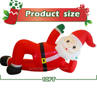 Décoration extérieure gonflable géante de Noël personnalisée, imperméable IP44, LED DC, écologique, Père Noël couché de 10 pieds